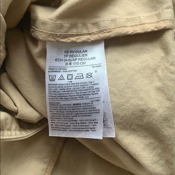 🔆3/$25🔆 Vintage GAP KIDS Girls Trench Coat Size XS - Picture 4 of 5